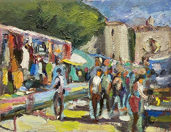 Mercat a la plaça del Monastir